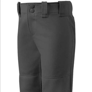 Mizuno Girls Youth Belted Low Rise Fastpitch Softball Pant, Charcoal
